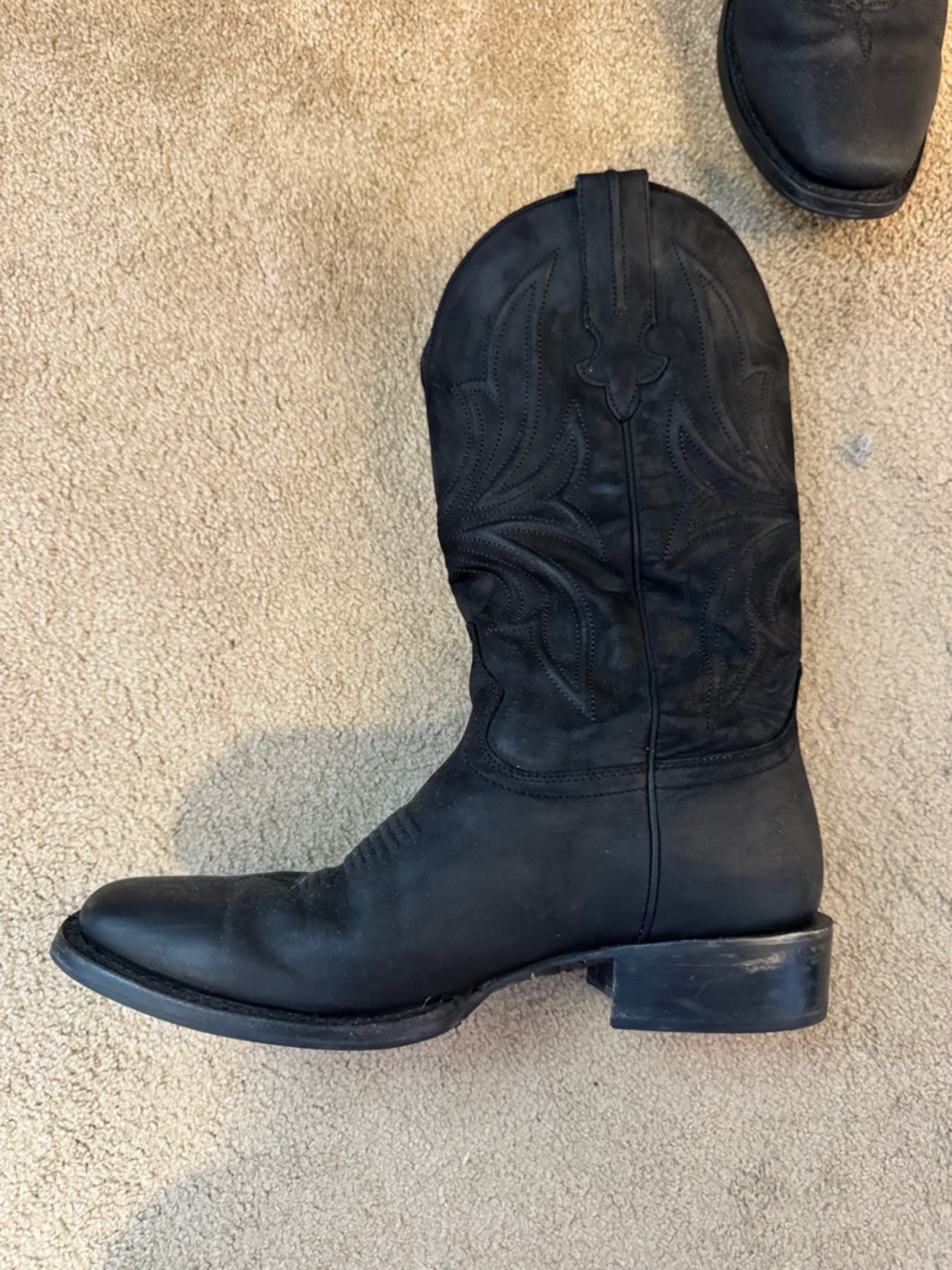 Thursday Boot Company Men's Black Leather Western Cowboy Boots
